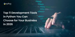 Illustration highlighting top Python development tools useful for businesses in 2026